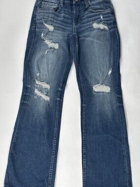 Buckle BKE Jake Jeans Mens 31x32 Bootcut Medium Wash Stretch Denim Thick Stitch